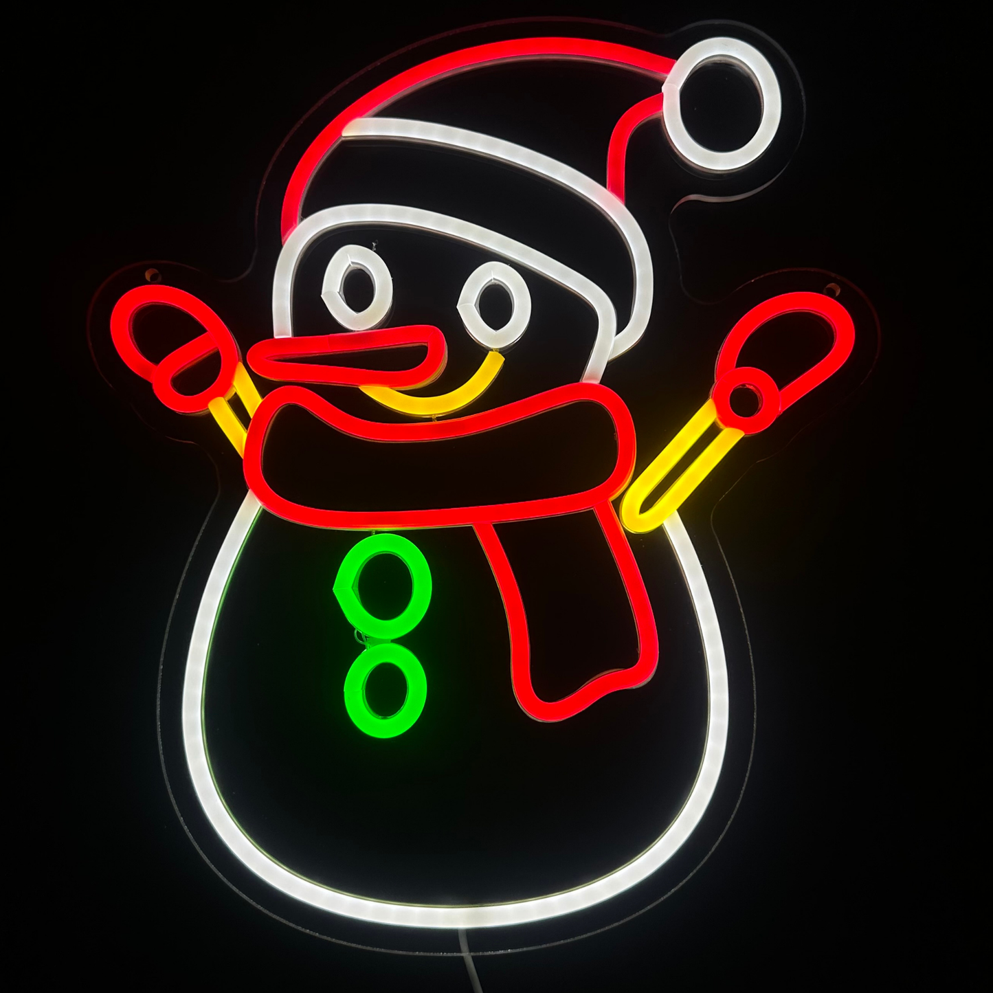 Neon Lamp - Sneeuwpop - Kerst- Dimbaar - Incl. Ophanghaakjes - Neon Sign - 40 x 34 cm
