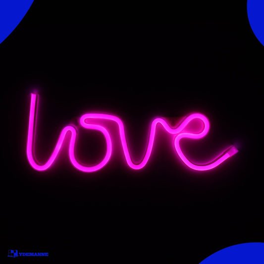 Neon Lamp - Love Roze - Incl. 3 Batterijen - 15 x 34 cm