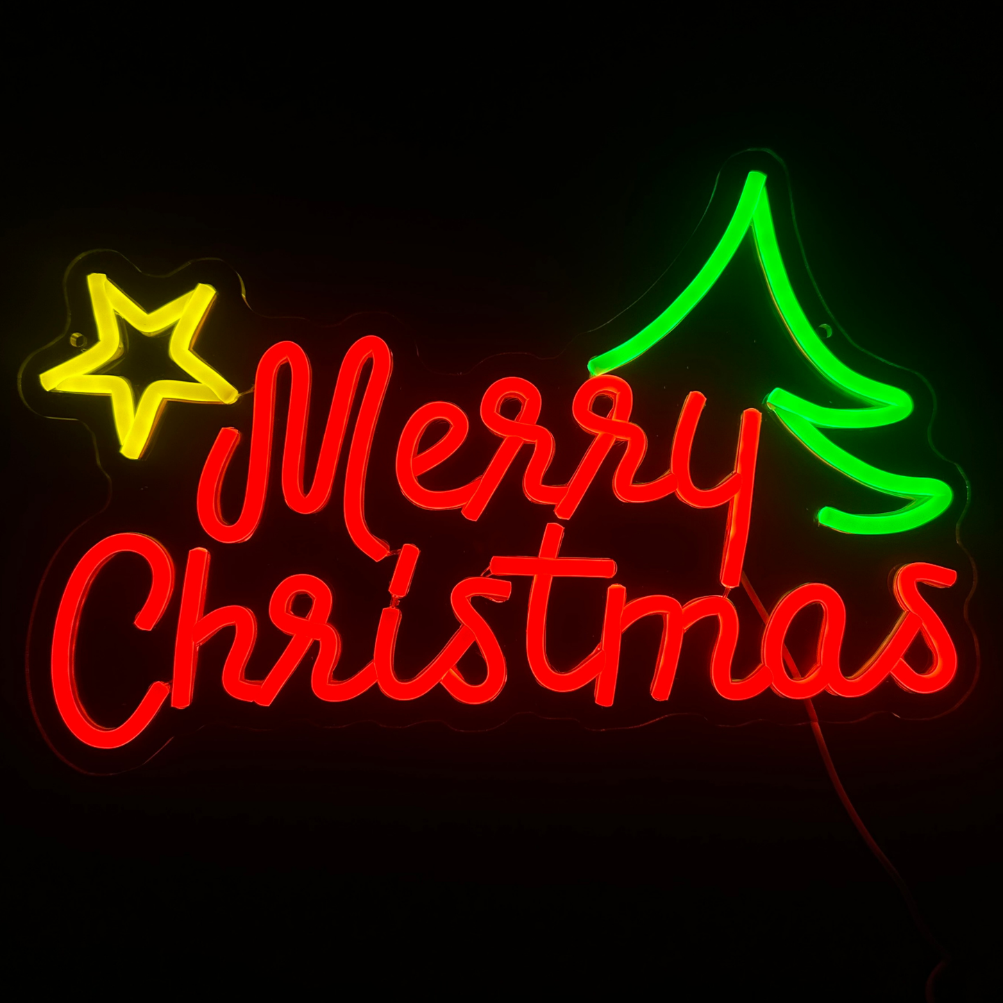 Neon Lamp - Merry Christmas - Kerst- Dimbaar - Incl. Ophanghaakjes - Neon Sign - 26 x 40 cm