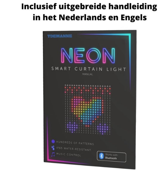 Smart lichtgordijn - 1 x 1 Meter – LED Verlichting - Voor Binnen & Buiten - App & Afstandsbediening – Incl. Ophangmateriaal