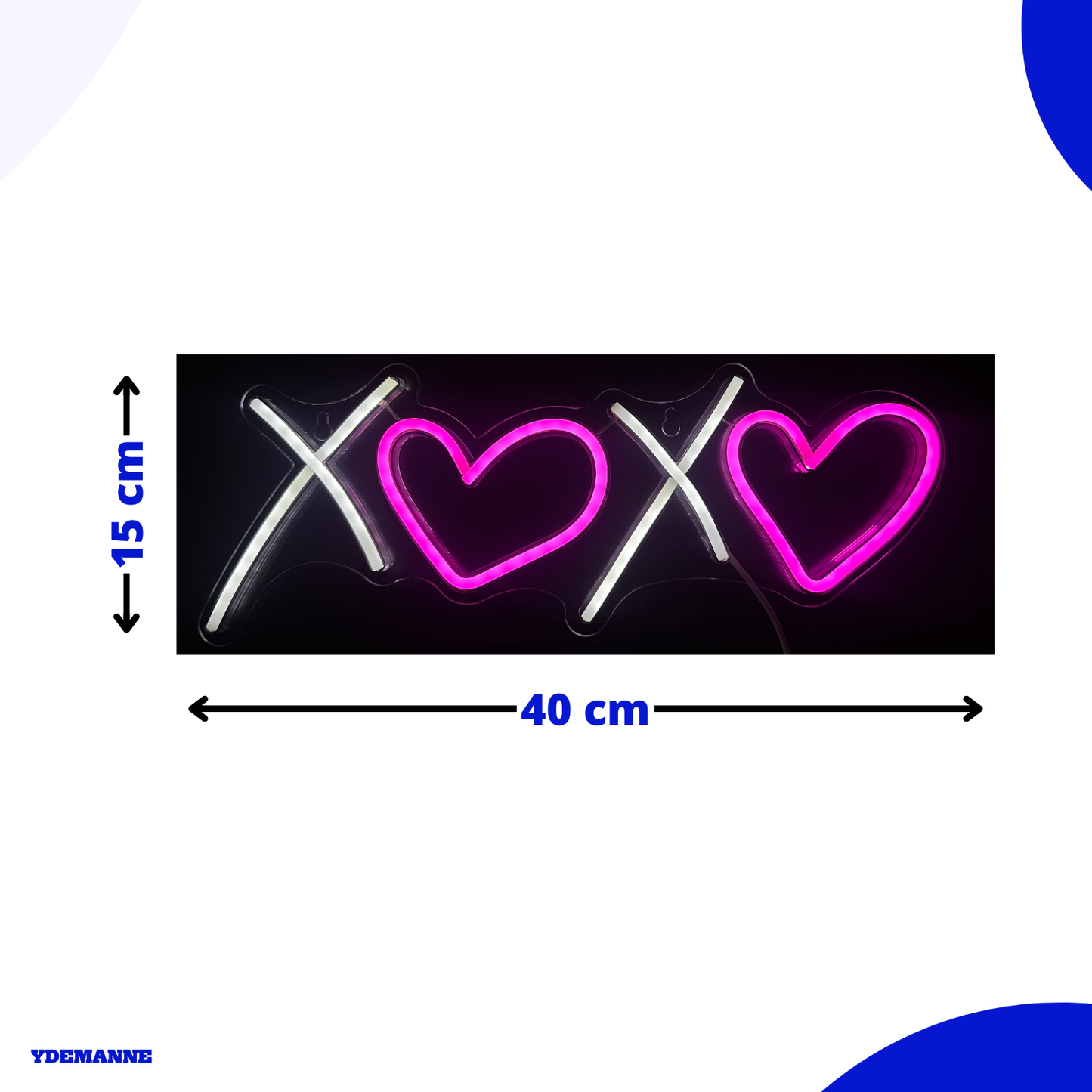 Neon Lamp - XOXO Hartje - Incl. Ophanghaakjes - Neon Sign - 33 x 25 cm