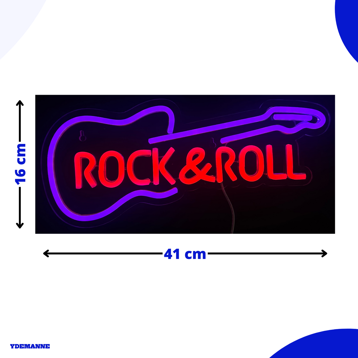 Neon Lamp - Rock & Roll Paars / Rood - Incl. Ophanghaakjes - Neon Sign - 16 x 41 cm