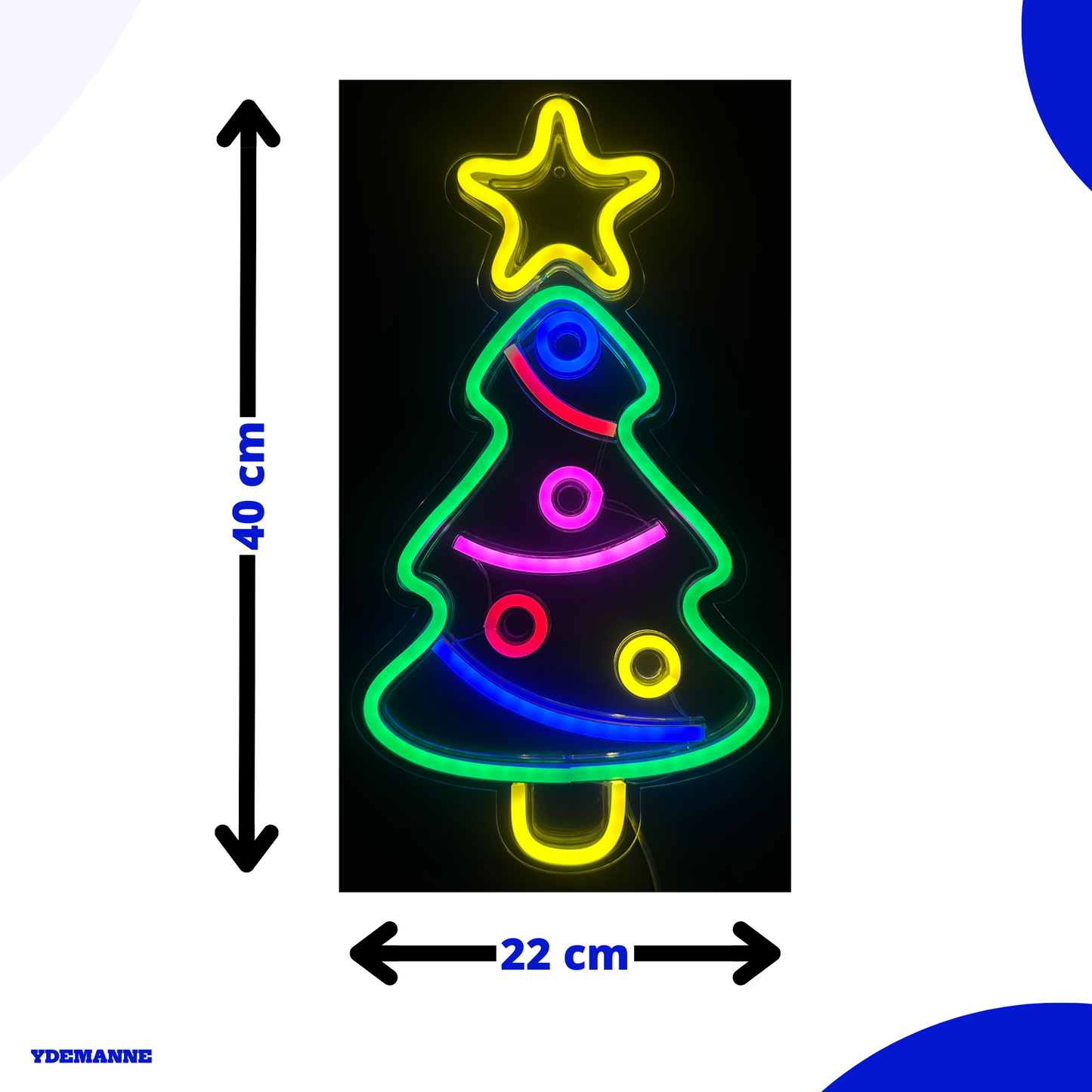 Neon Lamp - Kerstboom - Kerst- Dimbaar - Incl. Ophanghaakjes - Neon Sign - 40 x 22 cm