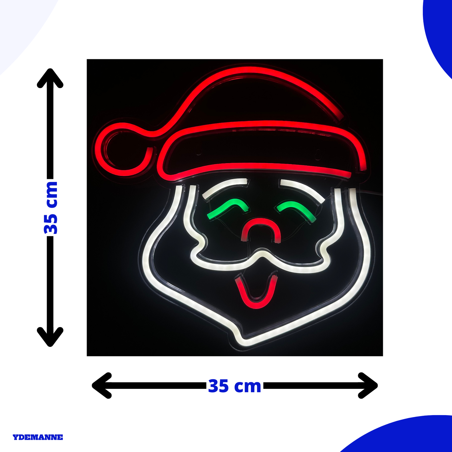 Neon Lamp - Kerstman - Kerst- Dimbaar - Incl. Ophanghaakjes - Neon Sign - 35 x 35 cm