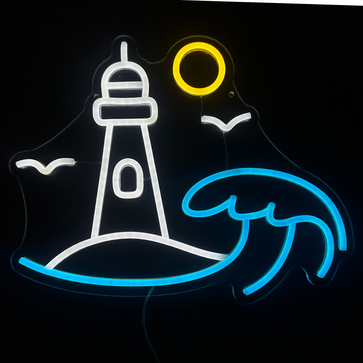 Neon Lamp - Vuurtoren - Dimbaar - Incl. Ophanghaakjes - Neon Sign - 32.5 x 40 cm