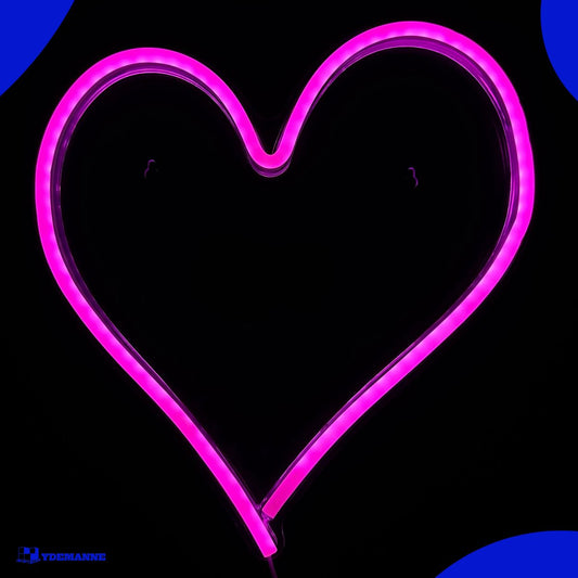 Neon Lamp - Hart Roze - Incl. Ophanghaakjes - Neon Sign - 33 x 32 cm