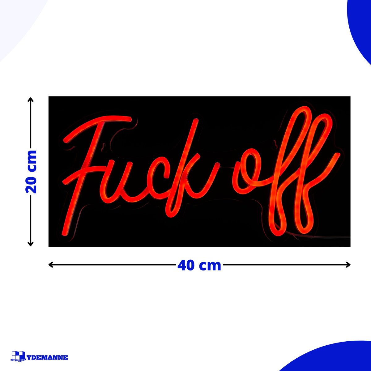 Neon Lamp - Fuck Off - Incl. Ophanghaakjes - Neon Sign - 20 x 40 cm