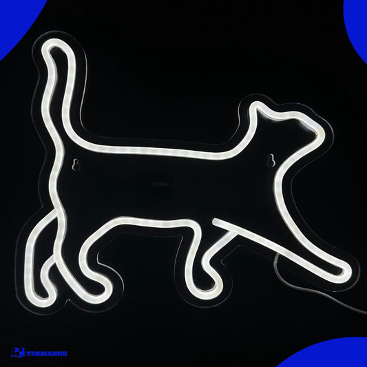 Neon Lamp - Kat - Incl. Ophanghaakjes - Neon Sign - 30 x 36.5 cm