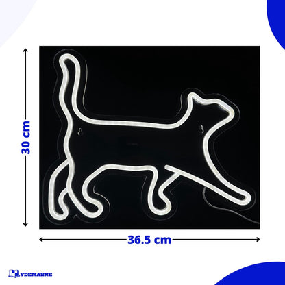 Neon Lamp - Kat - Incl. Ophanghaakjes - Neon Sign - 30 x 36.5 cm