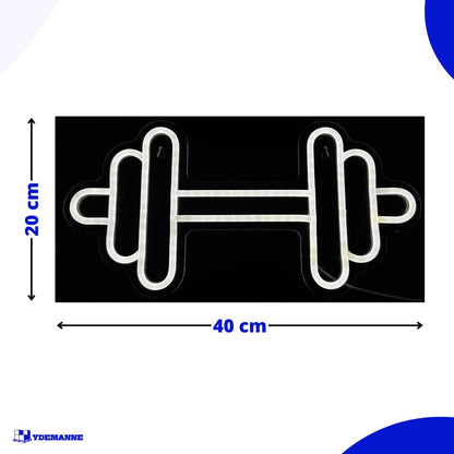 Neon Lamp - Dumbbell - Fitness - Incl. Ophanghaakjes - Neon Sign - 20 x 40 cm