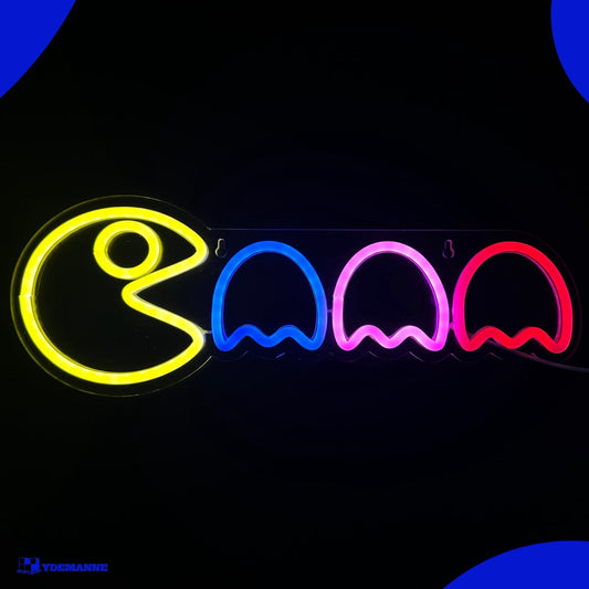 Neon Lamp - Game - Pacman - Incl. Ophanghaakjes - Neon Sign - 15 x 42.5 cm