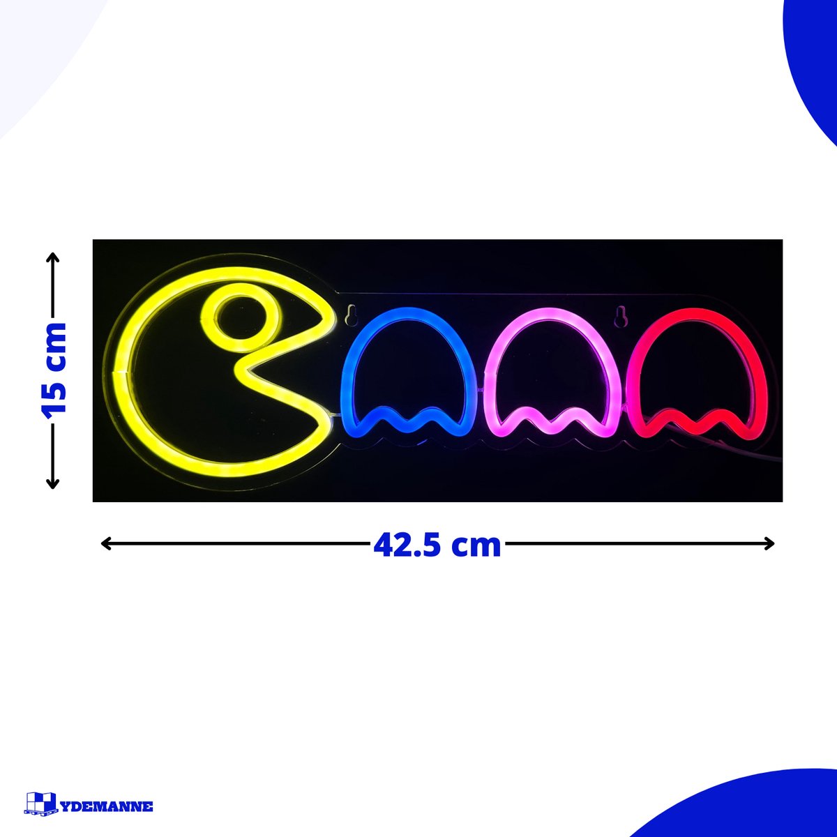 Neon Lamp - Game - Pacman - Incl. Ophanghaakjes - Neon Sign - 15 x 42.5 cm