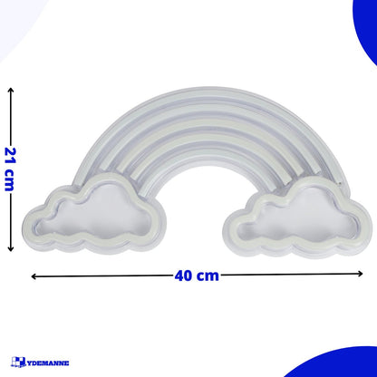 Neon Lamp - Wolkjes Regenboog - Incl. Ophanghaakjes - Neon Sign - 21 x 40 cm