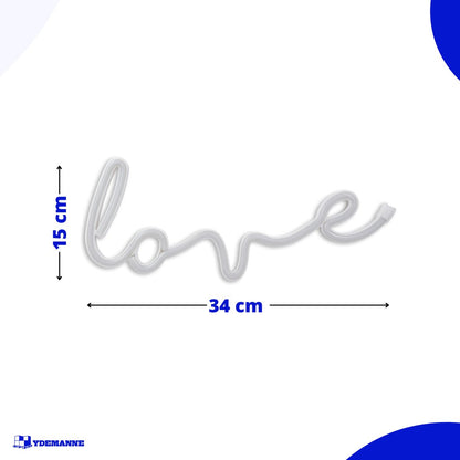 Neon Lamp - Love - Roze - Incl. 3 Batterijen - 15 x 34 cm