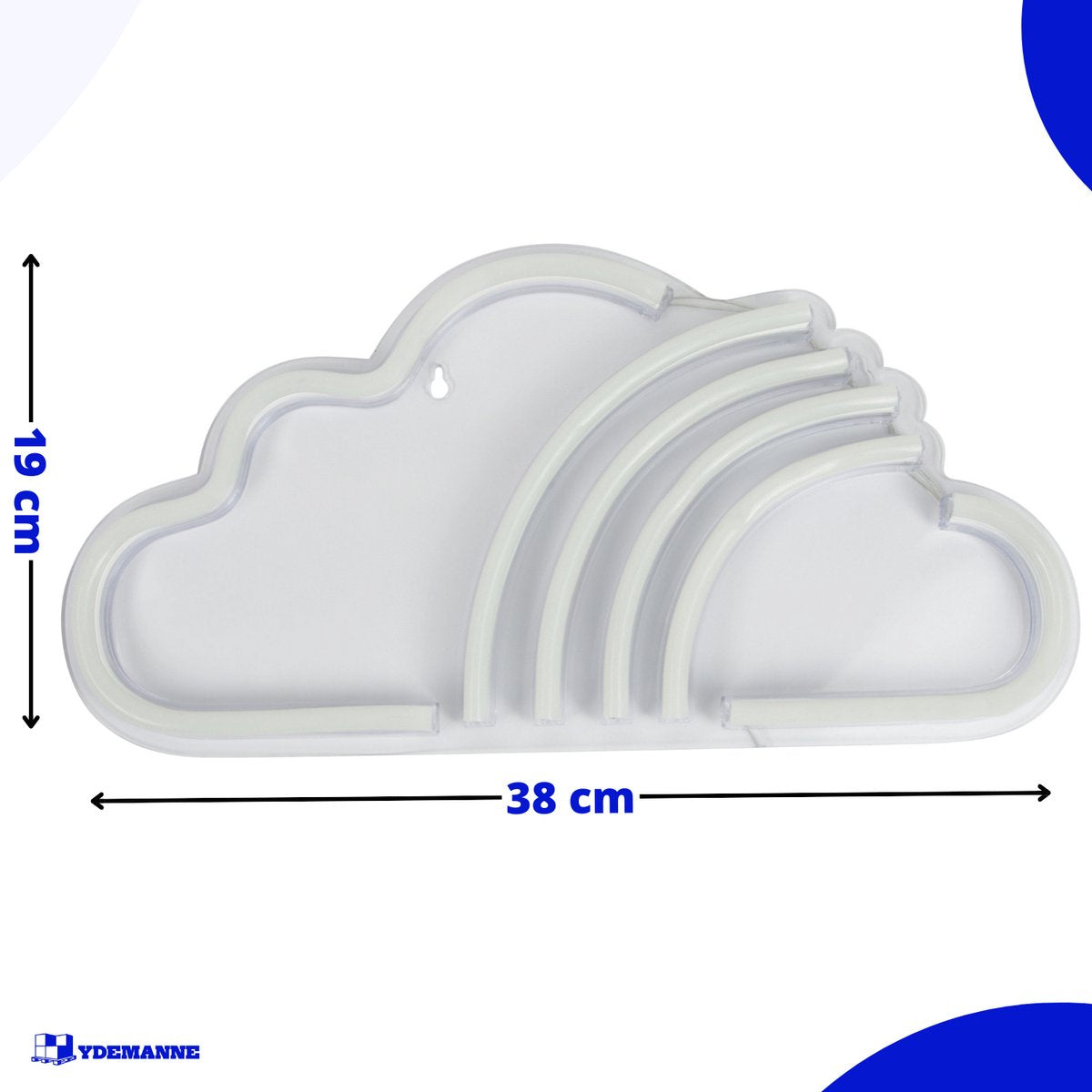 Neon Lamp - Wolk Regenboog - Incl. Ophanghaakjes - Neon Sign - 19 x 38 cm