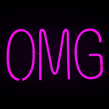 Neon Lamp - Oh My God - Incl. Ophanghaakjes - Neon Sign - 33 x 25 cm