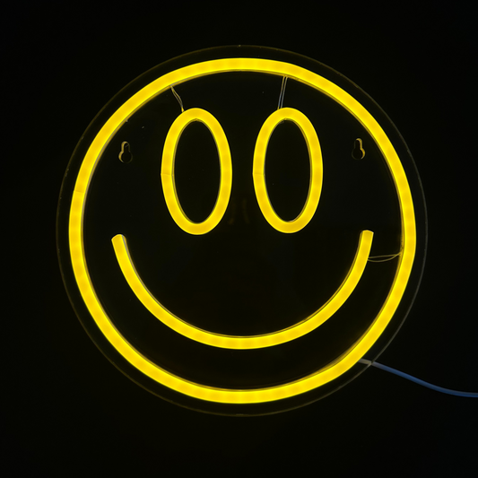 Neon Lamp - Smiley - Incl. Ophanghaakjes - Neon Sign - 25 x 25 cm