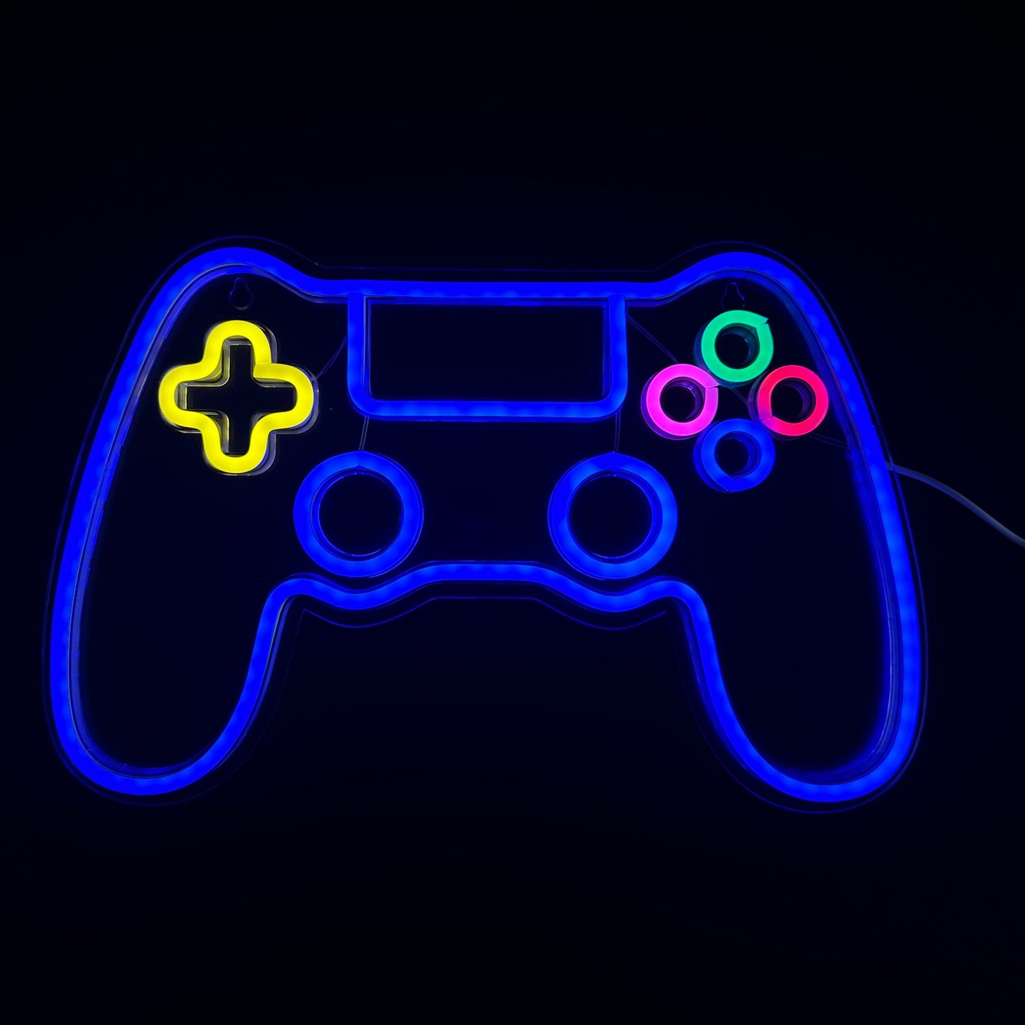 Neon Lamp - Game Controller Blauw - Incl. Ophanghaakjes - Neon Sign -27 x 40 cm