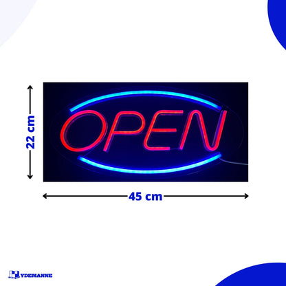 Neon Lamp - Open - Incl. Ophanghaakjes - Neon Sign - 22 x 45 cm