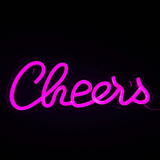 Neon Lamp - Cheers Roze - Incl. Ophanghaakjes - Neon Sign - 13 x 33 cm