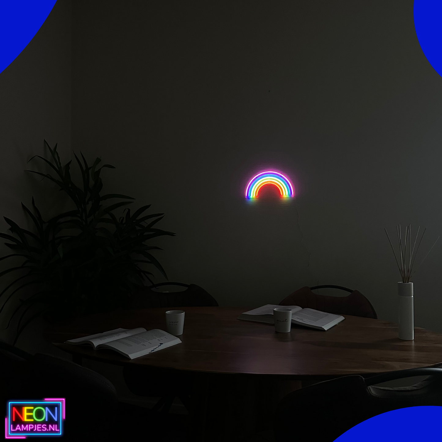 Neon Lamp - Regenboog - Incl. 3 Batterijen - 26 x 30 cm