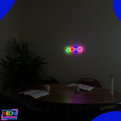 Neon Lamp - Game Controller Buttons - Incl. 3 Batterijen - 15 x 34 cm