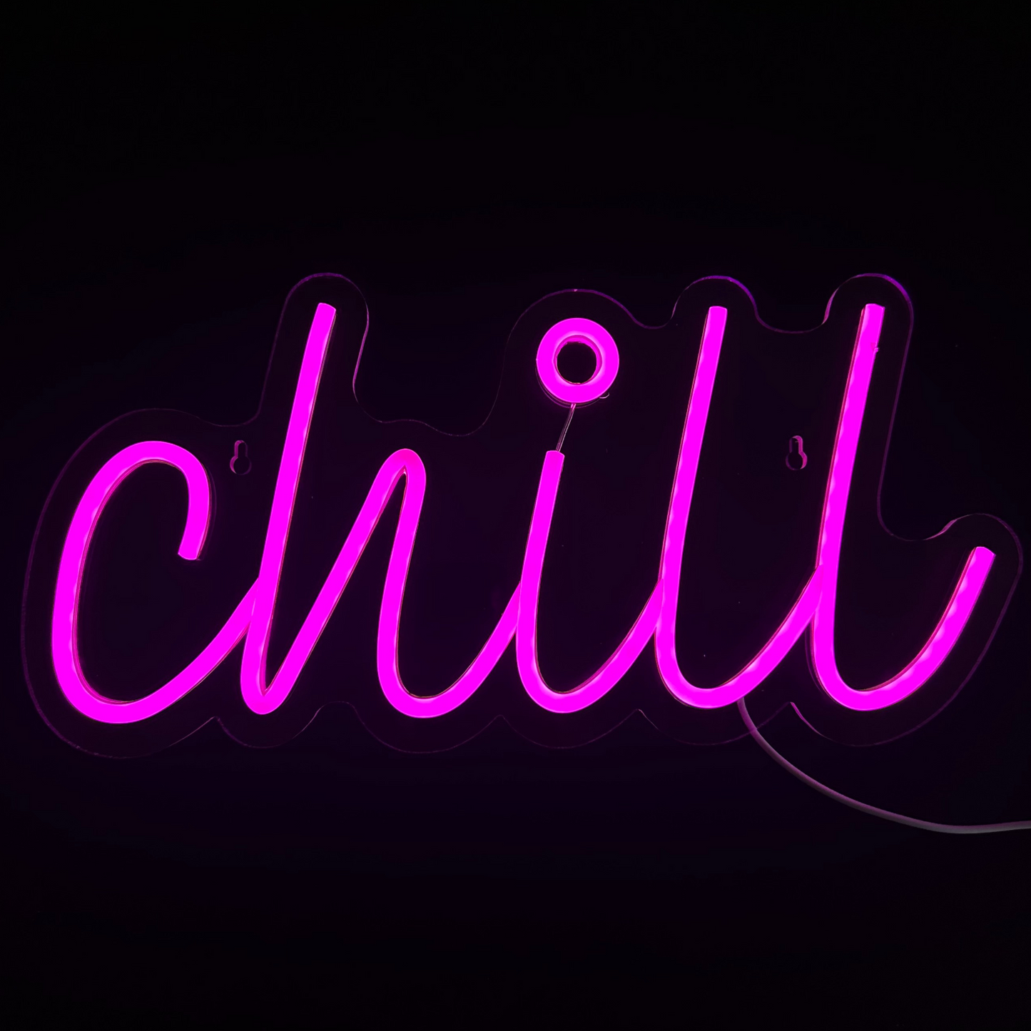 Neon Lamp - Chill Roze - Incl. Ophanghaakjes - Neon Sign - Neon Verlichting - 19,5 x 40 cm