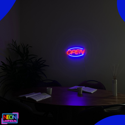 Neon Lamp - Open - Incl. Ophanghaakjes - Neon Sign - 22 x 45 cm