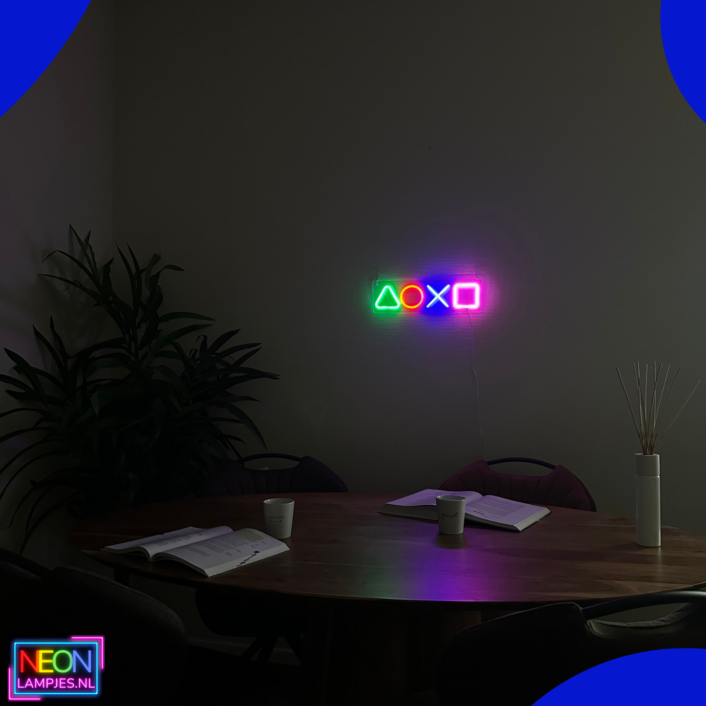 Neon Lamp - Game Controller Buttons - Incl. Ophanghaakjes - Neon Sign - 13 x 42 cm