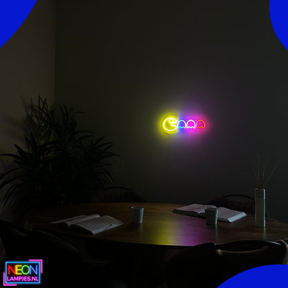 Neon Lamp - Game - Pacman - Incl. Ophanghaakjes - Neon Sign - 15 x 42.5 cm