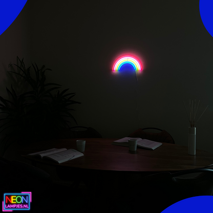 Neon Lamp - Regenboog - Incl. Ophanghaakjes - Neon Sign - 19 x 38 cm