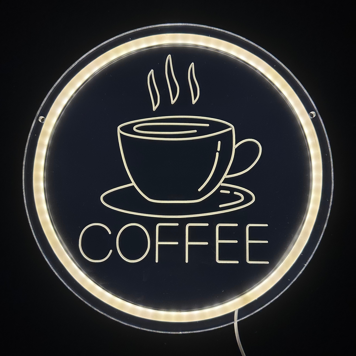 Neon Lamp - Coffee - Incl. Ophanghaakjes - Neon Sign - 30 x 30 cm