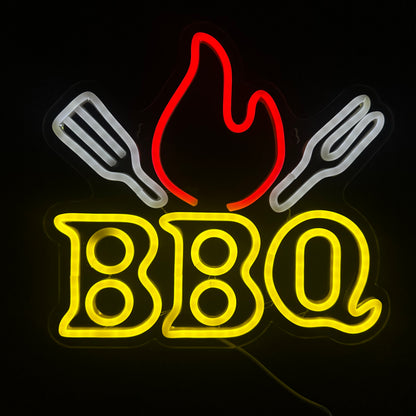 Neon Lamp - BBQ - Barbecue - Dimbaar - Incl. Ophanghaakjes - Neon Sign - 30 x 32,5 cm