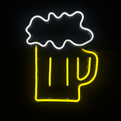 Neon Lamp - Bierglas - Dimbaar - Incl. Ophanghaakjes - Neon Sign - 35 x 29 cm