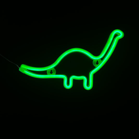 Neon Lamp - Dino - Incl. 3 Batterijen - 18 x 34 cm