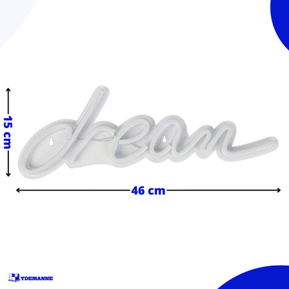 Neon Lamp - Dream Blauw - Incl. Ophanghaakjes - Neon Sign - 15 x 46 cm