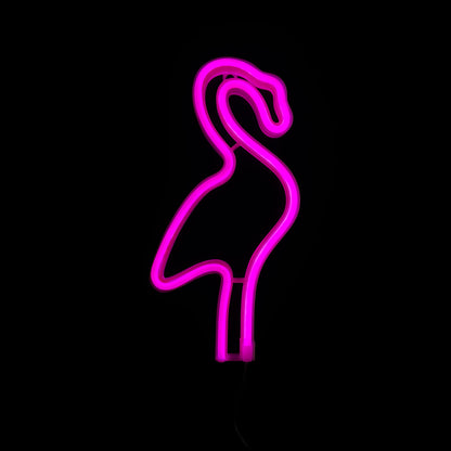 Neon Lamp - Flamingo - Incl. 3 Batterijen - 29 x 14 cm