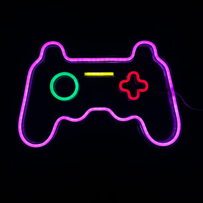 Neon Lamp - Game Controller Roze - Incl. Ophanghaakjes - Neon Sign - 28 x 41 cm