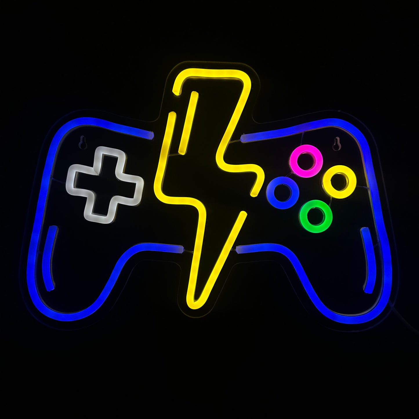 Neon Lamp - Game Controller - Bliksem - Dimbaar - Incl. Ophanghaakjes - Neon Sign - 27 x 38 cm