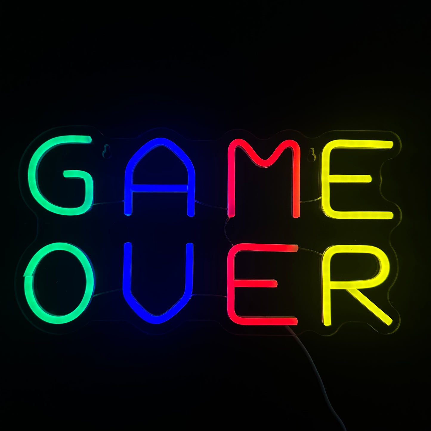 Neon Lamp - Game Over - Dimbaar - Incl. Ophanghaakjes - Neon Sign - 21,5 x 40 cm