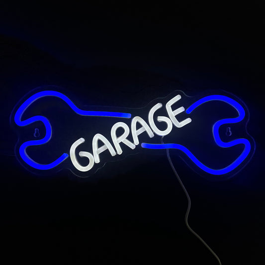 Neon Lamp - Garage - Mancave- Incl. Ophanghaakjes - Neon Sign - 16 x 40 cm