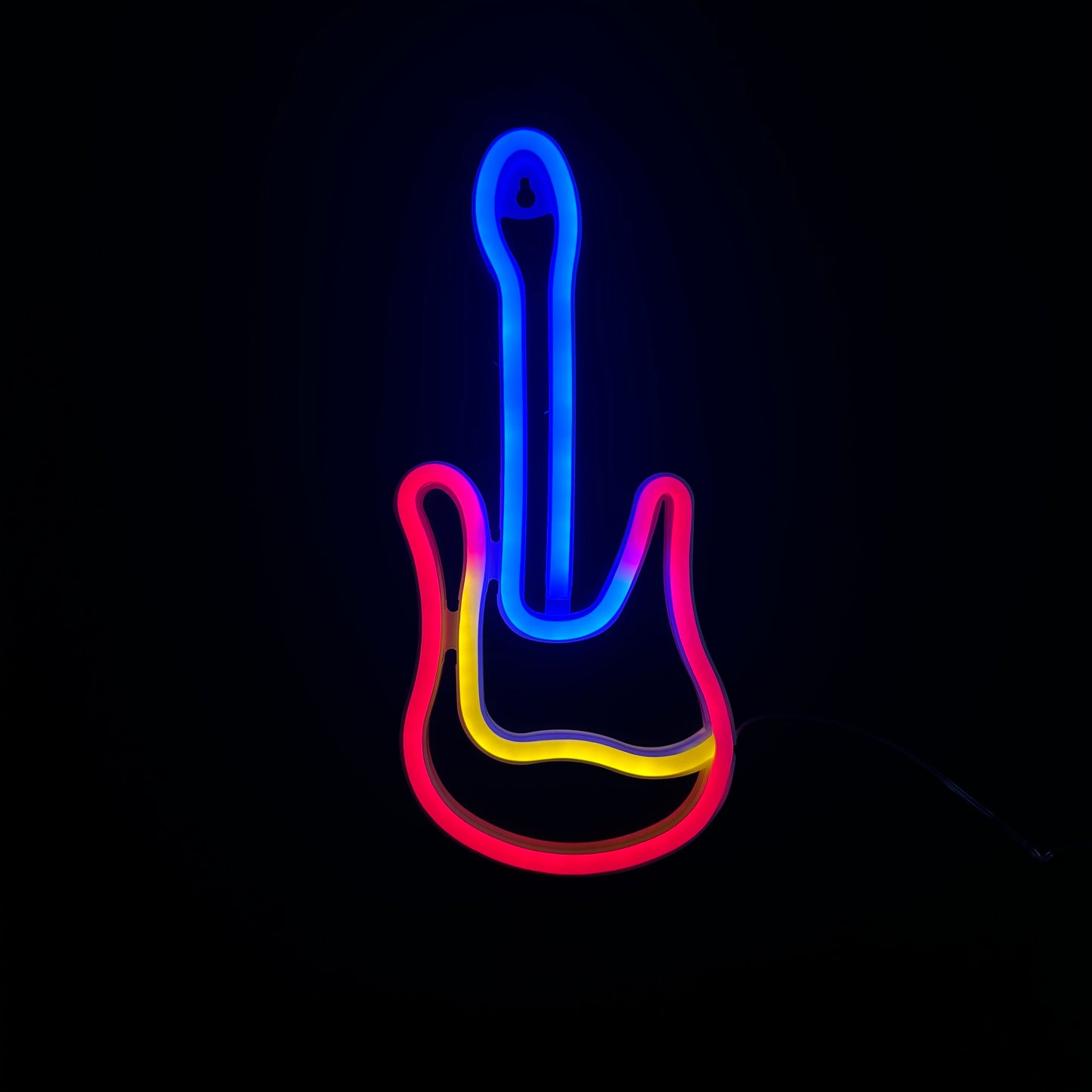 Neon Lamp - Gitaar - Incl. 3 Batterijen - 30 x 14 cm