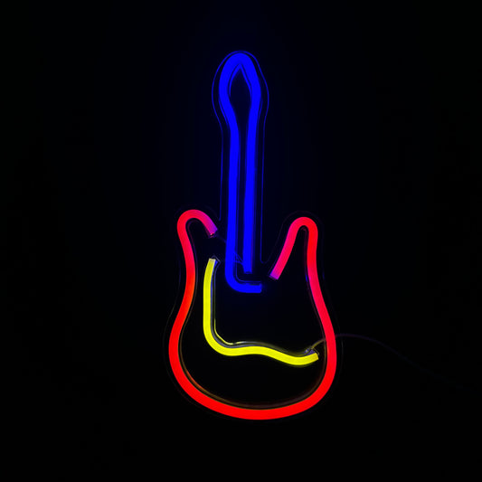 Neon Lamp - Gitaar - Incl. Ophanghaakjes - Neon Sign - 40 x 19 cm