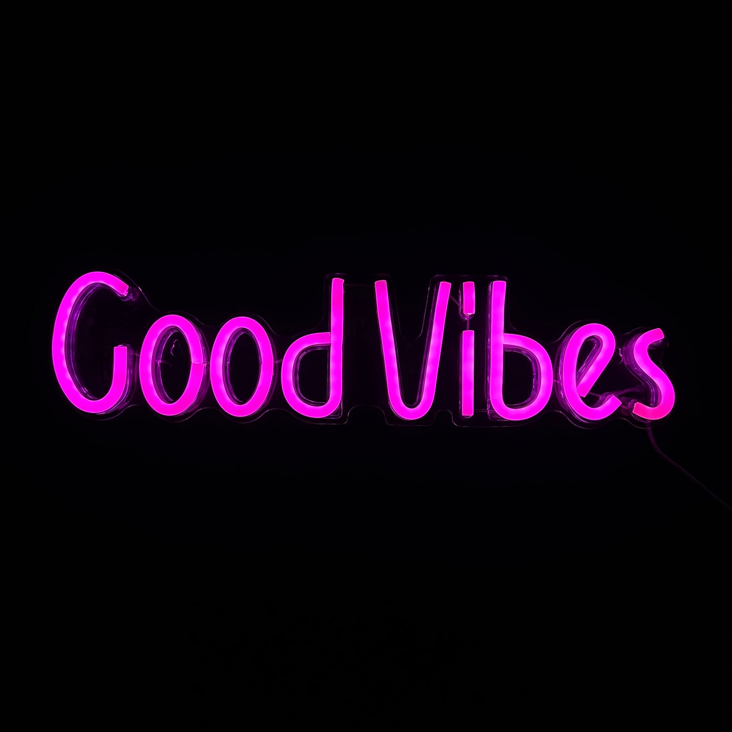 Neon Lamp - GoodVibes Roze - Incl. Ophanghaakjes - Neon Sign - 13 x 50 cm