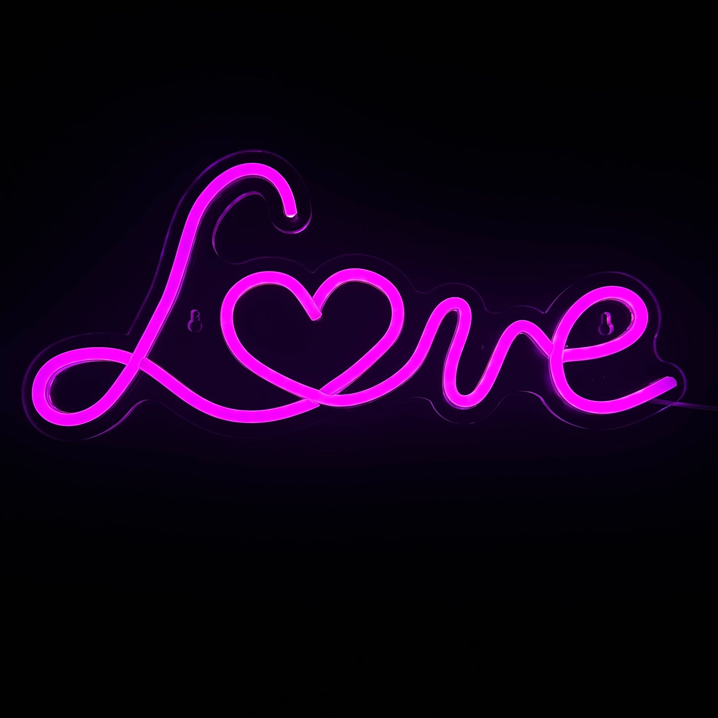 Neon Lamp - Love Hart Roze - Incl. Ophanghaakjes - Neon Sign - 19 x 40 cm