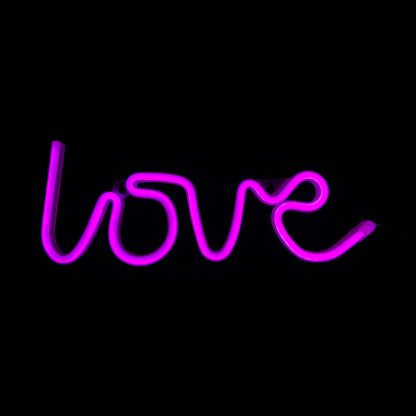 Neon Lamp - Love Roze - Incl. 3 Batterijen - 15 x 34 cm