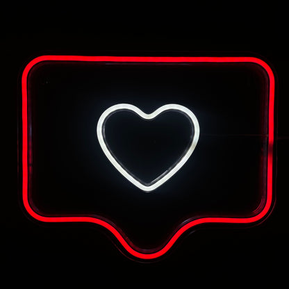 Neon Lamp - Hart Message - Incl. Ophanghaakjes - Neon Sign - 26 x 34 cm