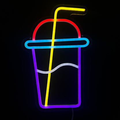 Neon Lamp - Milkshake - Incl. Ophanghaakjes - Neon Sign - 33 x 25 cm