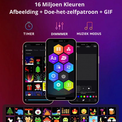 Smart lichtgordijn - 2 x 2 Meter – LED Verlichting - Voor Binnen & Buiten - App & Afstandsbediening – Incl. Ophangmateriaal