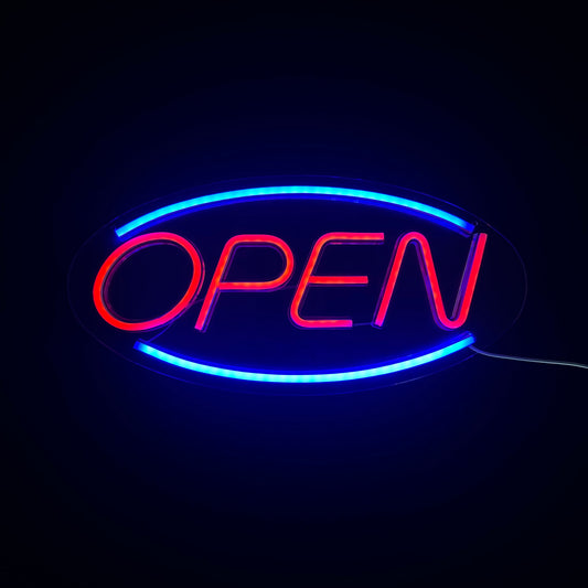 Neon Lamp - Open - Incl. Ophanghaakjes - Neon Sign - 22 x 45 cm